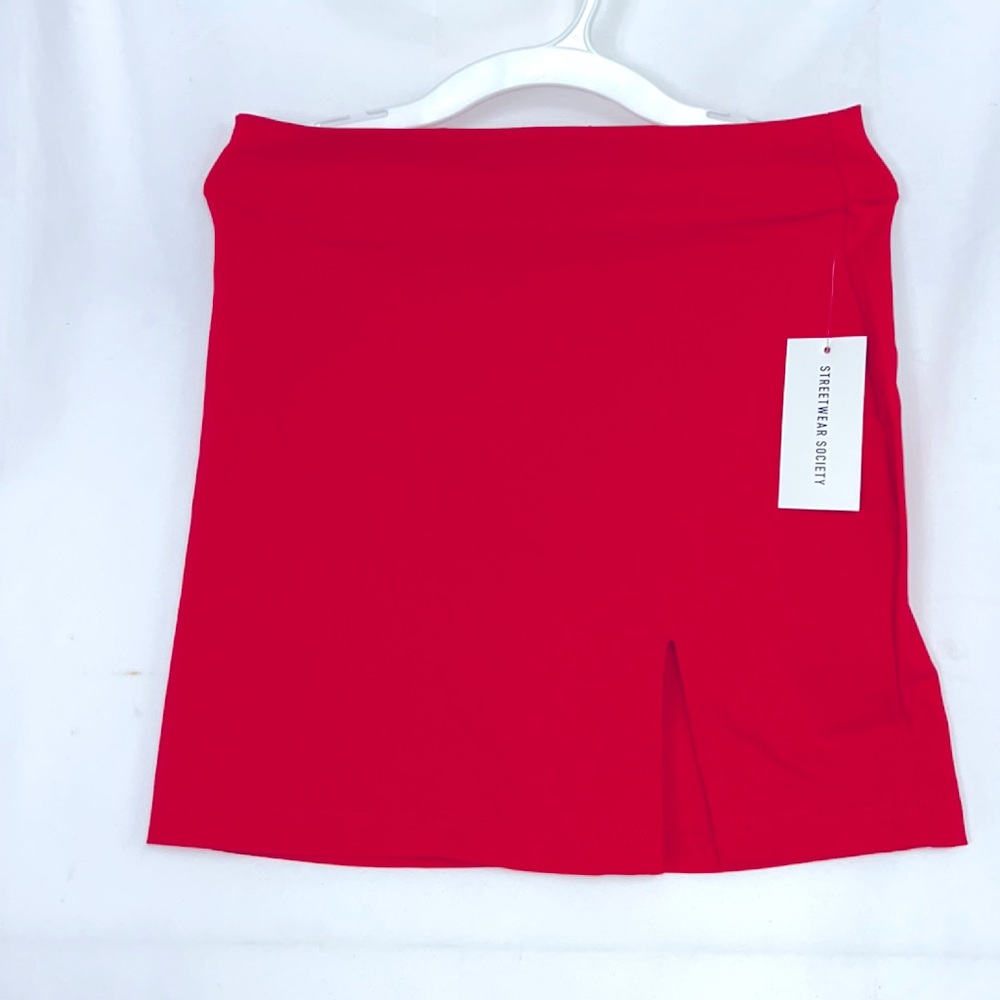 0286 streetwear society Red skirt